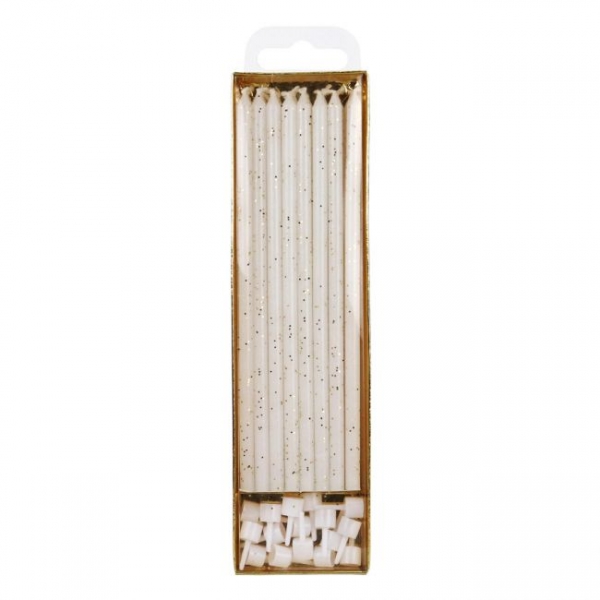Extra Tall Candles - Glitter White